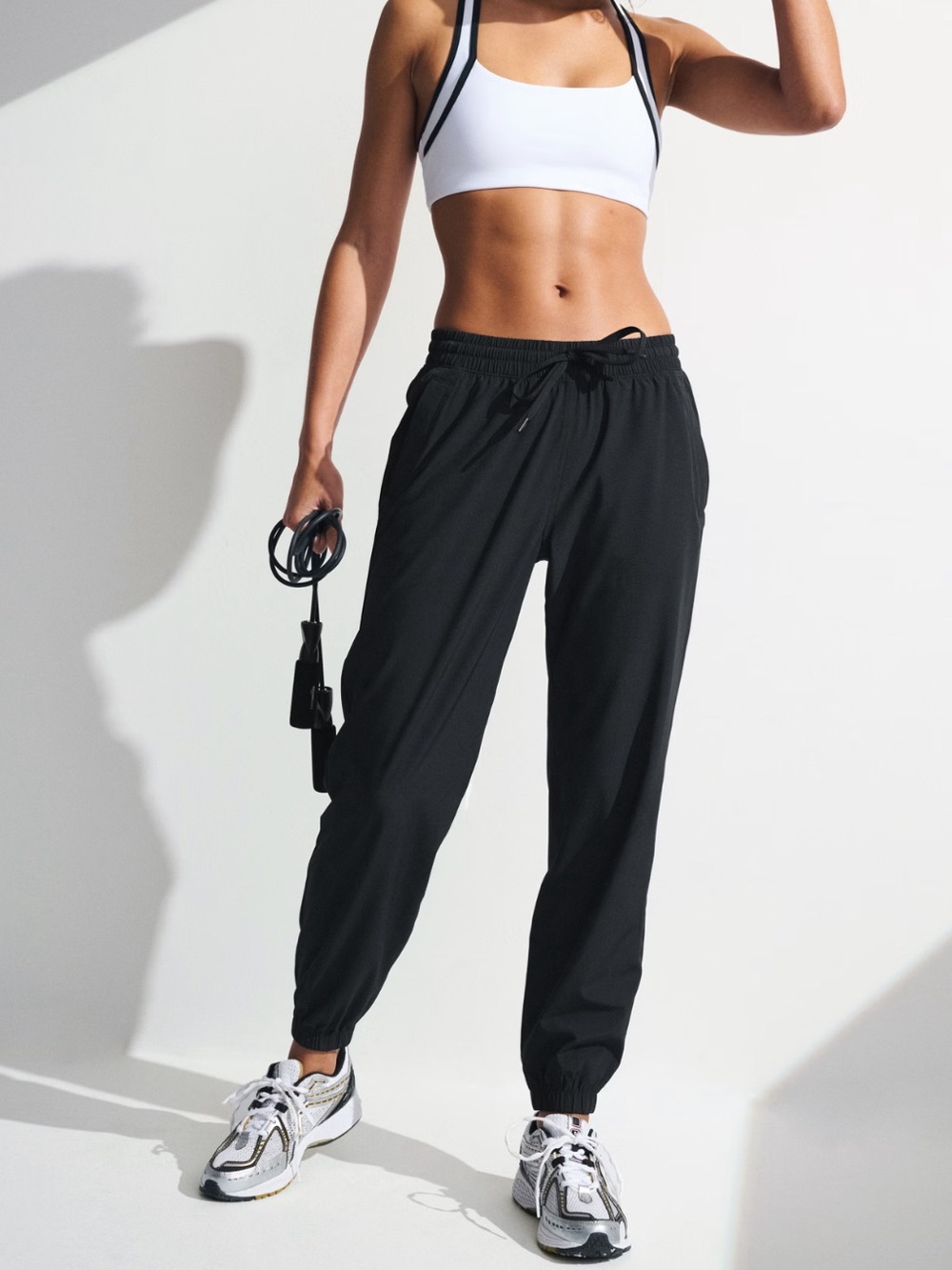 YPB motionTEK Women's Black Drawstring Track Joggers